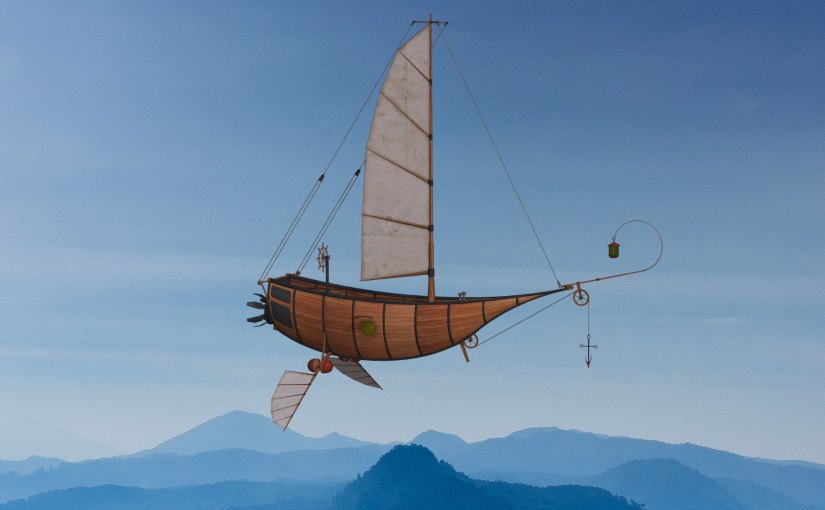 Luftschiff im Himmel