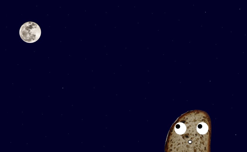 Der verrückte Mond-Brotscheibenkuss-Song