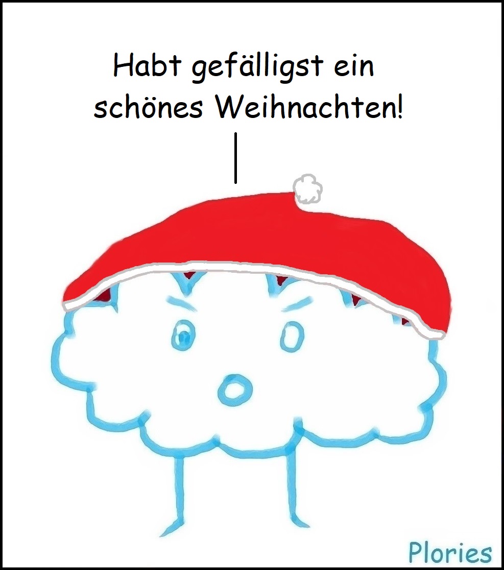Angry mit Weihnachtsmütze sagt: „Habt gefälligst ein schönes Weihnachten!“